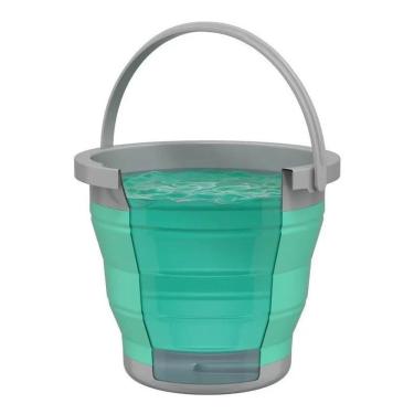 Imagem de 2X Balde Retrátil 5 Litros Com Alça Ret3512 Flashlimp Cor Ve