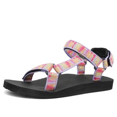 Imagem de Muboliy Sandálias femininas originais confortáveis de secagem rápida casual sandália esportiva caminhada caminhada sandálias aquáticas com suporte de arco 2025, Iridescence, 38