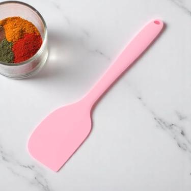 Imagem de Generic Espátula de cozinha, raspador, creme, espátula, tamanho grande, lavável na lava-louças, silicone, rosa, 27 x 5,3 cm