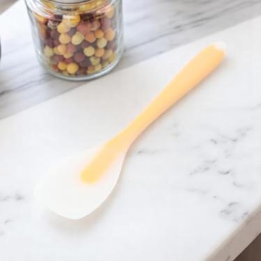 Imagem de Generic Espátula de cozinha cobertura total pá de cabeça chata pá de bico de pato tamanho grande seguro para lava-louças silicone amarelo translúcido 27,8 x 5,8 cm