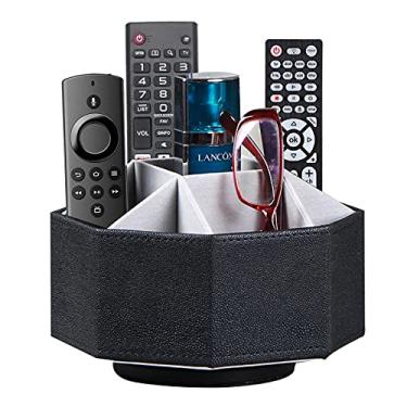 Imagem de Arniche Suporte de controle remoto de couro, suporte remoto giratório de 360 graus, organizadores de mesa e acessórios para controle de armazenamento, calculadora, correio, mídia, caneta, telefone etc