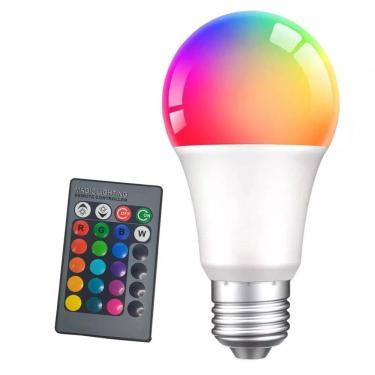 Imagem de Lampada Led Colorida 16 Cores Rgb 9w Multicolorida Controle Ajustavel Tom Iluminaçao Personalizada