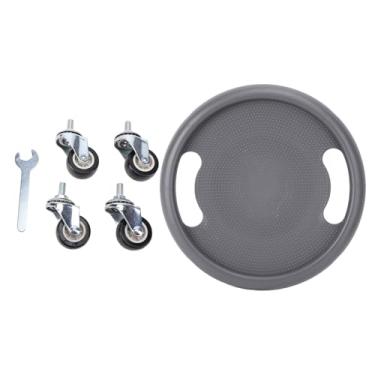 Imagem de RiToEasysports Rodas de Rolo, Disco de Rolamento de 360 ​​graus, Rolo de Treinamento, Disco Deslizante de Exercício Com 4 Rodas, Rolamentos Silenciosos, Suporte de 150 Kg para Academia Em (Cinza)