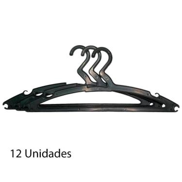 Imagem de Kit 12 Cabides Slim Eco Flow Plastico Resistente
