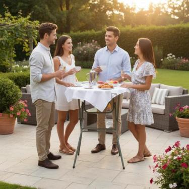 Imagem de Mesa Bistrô Alta Dobrável C/ Tampo 80cm Robust Piscina Churrasco Area 