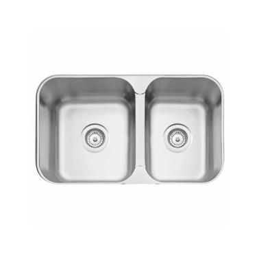 Imagem de Cuba Dupla Embutir ou Sobrepor Aço Inox Acetinado 69x40 cm Tramontina