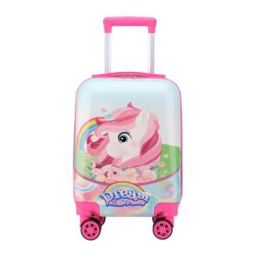 Imagem de Mala De Viagem Bordo Pequena Infantil Rodinhas 360 Cruzeiro, Rosa clar