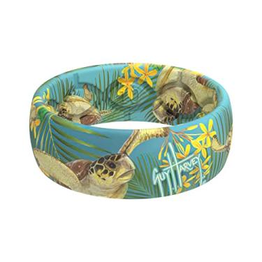 Imagem de Guy Harvey Anel de silicone da Groove Life – Anéis de casamento de borracha respirável para homens, cobertura vitalícia, design exclusivo, anel de ajuste confortável, 11, Silicone, Sem pedras preciosas