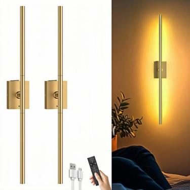 Imagem de Arandelas de parede iThird LED recarregáveis sem fio de 80 cm, conjunt