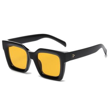 Imagem de Óculos de Sol Rivets Masculino UV400 Feminino Degradê para Esportes ao Ar Livre, Corrida e Ciclismo, Preto e Amarelo