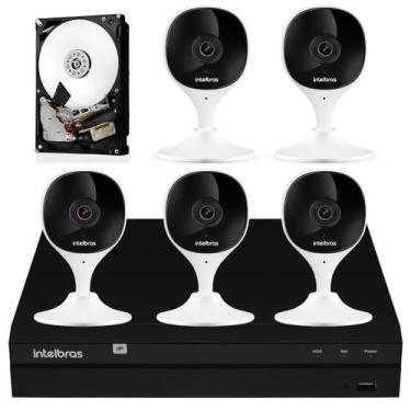 Imagem de Kit 5 Câmeras Imx Wifi Inteligência Artificial Nvd 8 Ch E Hd - INTELBR