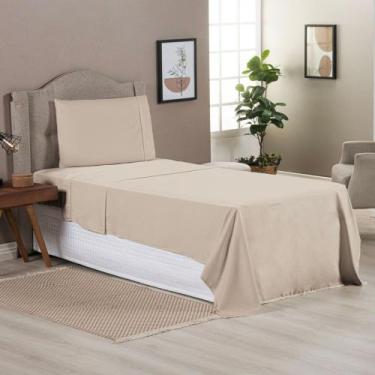 Imagem de Jogo De Lençol Solteiro King 3 Peças 400 Fios 40cm - Bela Casa Shoppin