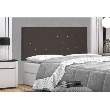 Imagem de Cabeceira Painel Tânia Para Cama Box Casal 140 cm Suede Café S04 - D'R