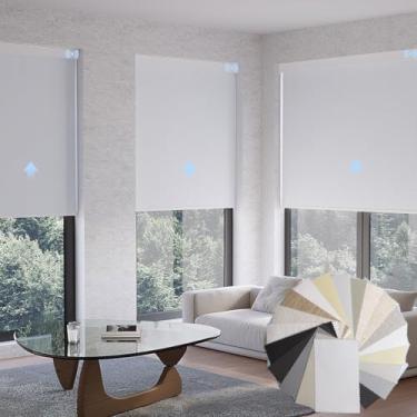 Imagem de Uilvffo Amostra de tecido de persianas, folhetos de amostra de persianas de rolo para janelas internas, amostra de tecido de persianas blackout de poliéster