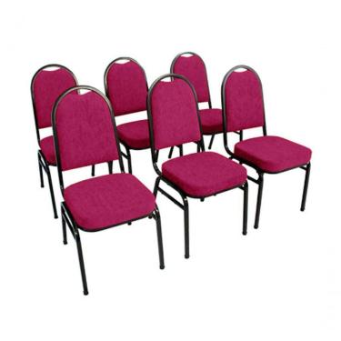 Imagem de Kit Com 6 Cadeiras Para Auditórios Linha Hotel Rosa