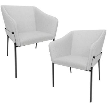 Imagem de Kit 2 Cadeiras Para Sala De Jantar Estar Living Olívia L02 Linho Cinza