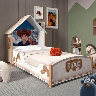 Imagem de Cama Infantil Boiadeira Casinha 100% Mdf Branco - Gelius
