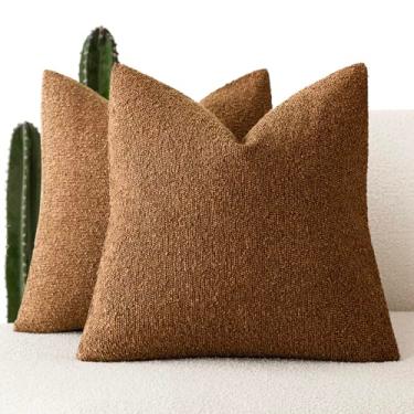 Imagem de Foindtower Pacote com 2 capas de almofada modernas texturizadas boucle decorativas, sólidas e decorativas, capa de almofada de sofá para cadeira, sofá, quarto, sala de estar, decoração de casa, 50 x