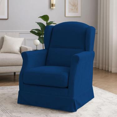 Imagem de Poltrona Serena Amamentação Balanço e Puff Marinho