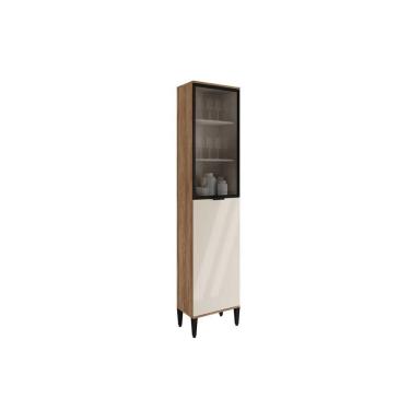 Imagem de Paneleiro De Cozinha Alpha 2509 C- 2 Portas (1 C- Vidro) 50cm Freijo-off White - Carraro