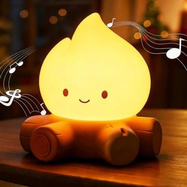 Imagem de Tarinks Luz noturna recarregável, luminária de mesa portátil, luz noturna de silicone, lindas lâmpadas noturnas para quarto, ao ar livre, acampamento, presentes para decoração de quarto de crianças