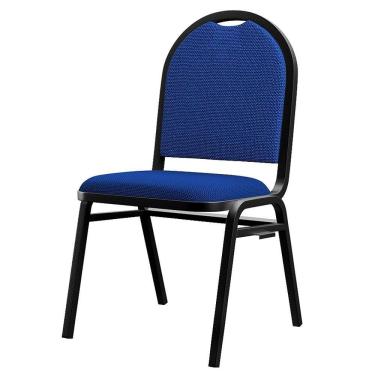 Imagem de Cadeira Hoteleira Auditório Empilhável Linho M23 Azul - Mpozenato