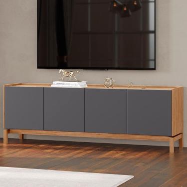 Imagem de Rack TV 50 Polegadas 180cm 2 Portas 2 Gavetas Soleil Tauari Grafite F07 - Mpozenato