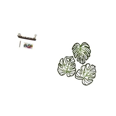 Imagem de Fenteer Enfeite de Mesa com Folhas de Palmeira, Queimador de Incenso, Decoração de Halloween, Escultura, Suporte de Cone, Arte de Parede Tropical Criativa de