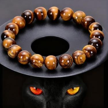 Imagem de Pulseira de pedra preciosa de cristal natural de grau 5A: contas de quartzo com energia terapêutica — estilo elástico feito à mão para meninos e meninas, One Size, Vidro, Sem Pedra Preciosa