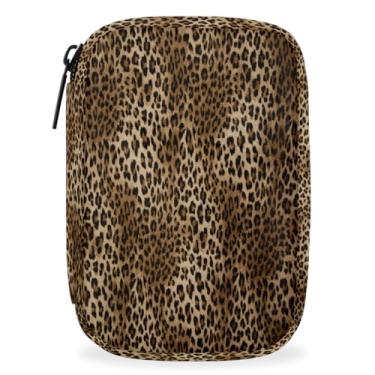 Imagem de Estojo de comprimidos marrom leopardo organizador semanal de 7 dias portátil com zíper caixa de medicamentos para vitaminas, controle de natalidade, óleos de peixe, medicamentos, suplementos