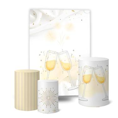 Imagem de Trio Capas Cilindro + Painel 1,50x2,0m Retangular Ano Novo (K6ANV0003)