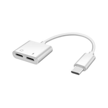 Imagem de BUMBLEBEE Adaptador de carregamento de áudio, adaptador de fone de ouvido tipo C, carregamento rápido para iPhone 16/15, iPad Pro, Galaxy, MacBook e mais (áudio USB C + carregamento USB C)