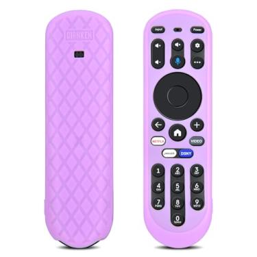Imagem de ZWP Capa protetora de silicone para controle remoto Xumo Smart TV, Element Pioneer Hisense XUMO TV, capa lavável antiperda - brilha no escuro (rosa)