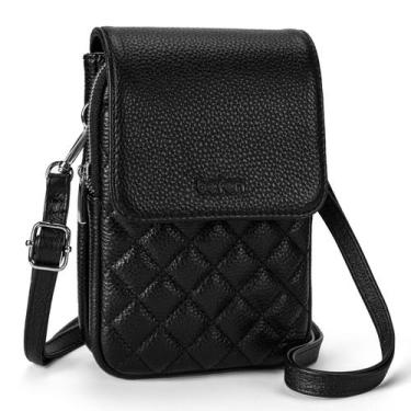 Imagem de Bolsa tiracolo em couro genuíno  preta