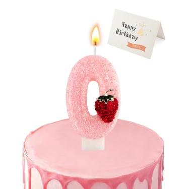 Imagem de Vela de aniversário rosa morango (número 0)