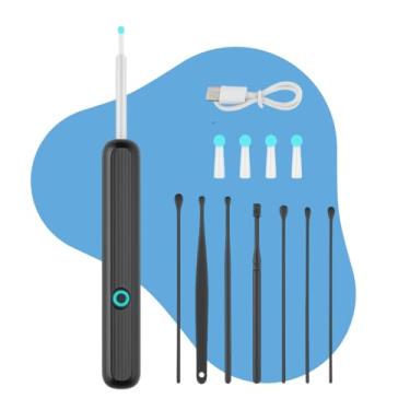 Imagem de Aparelho de Visualização Auricular com Câmera HD 1080p, 6 LEDs e WiFi – Kit para Limpeza Uso Doméstico com Ponteiras de Silicone – Compatível com Android e iOS