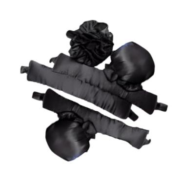 Imagem de Kit Modelador de Cachos Cetim Sem Calor – Ondas e Cachos Perfeitos Heatless Curl (preto,Kit com 3 Mini Modeladores)