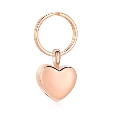 Imagem de VCCWYQK Chaveiro de urna de coração para cinzas para mulheres e homens joias de cremação de aço inoxidável joia de lembrança de um ente querido, Aço inoxidável, Sem Pedra Preciosa