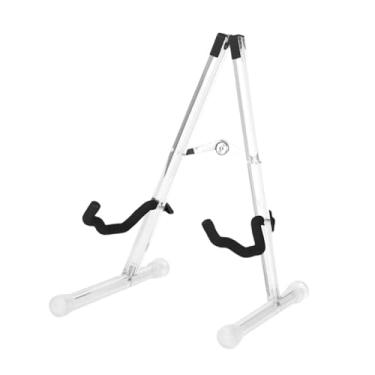 Imagem de YIJU Suporte dobrável para guitarra em formato de a, acessório para instrumento musical, suporte de chão para guitarra e bandolim, Transparente