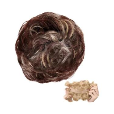 Imagem de Coque De Cabelo Sintético Cacheado Natural Para Mulheres, Extensões De