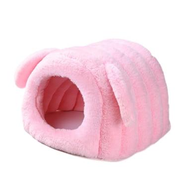 Imagem de Generic Cama/Abrigo Semi-Fechado para Hamster, Habitat Lavável para Pequenos Animais, Tipo Caverna, Ideal para Gerbil Anão, Furão, Rato e Chinchila, Rosa