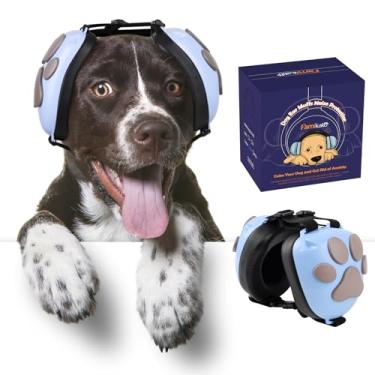 Imagem de Famikako Protetores auriculares para cães atualizados para proteção contra ruído – Fones de ouvido com cancelamento de ruído NRR de 22dB com design de pata de cachorro, protetores de ouvido calmantes