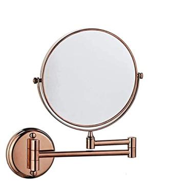 Imagem de Espelho de banheiro, espelho de maquiagem montado na parede espelho de banheiro 20 cm espelho de maquiagem espelho cosmético dupla face rotação 360