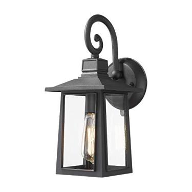 Imagem de Eapudun 1-Light Outdoor Wall Lights, Exterior Wall Mount Sconces Light Fixtures, Matte Black Die-cast Aluminum Finish with Clear Glass, WLA1298-MBK