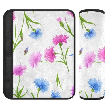 Imagem de Burbuja Cornflowers Capa de cinto de segurança para carro, macio, confortável, protetor de cinto de segurança para alça de ombro de assento, 1 par médio