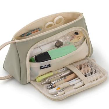 Imagem de Estojo de Lápis Lona com Grande Capacidade Bolsa Canetas Marcadoras Armazenamento Organizador Materiais Escolares Simple