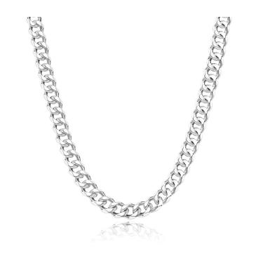 Imagem de WomenGifts Colar de corrente de elos cubanos para mulheres, aço inoxidável banhado a ouro 14K, não mancha e à prova d'água, delicado a grosso (3,5 a 11 mm de largura, 35 a 45 cm de comprimento), joia