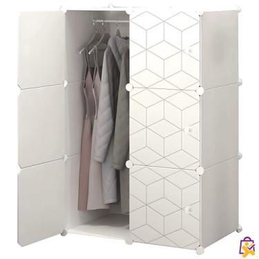 Imagem de Organizador Modular Guarda Roupa Portatil Branco Ajustável Impermeável