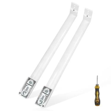 Imagem de LEYURISE Conjunto de maçanetas de porta de geladeira Conjunto de maçaneta de substituição (branco) Compatível com GE Refrigerator Replace#: WR12X32352 WR12X48765 WR12X21157 WR12X27039