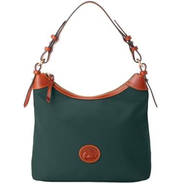 Imagem de Dooney & Bourke Bolsas de ombro para mulheres, bolsa grande de nylon com alça de couro ajustável removível, Ivy, Large